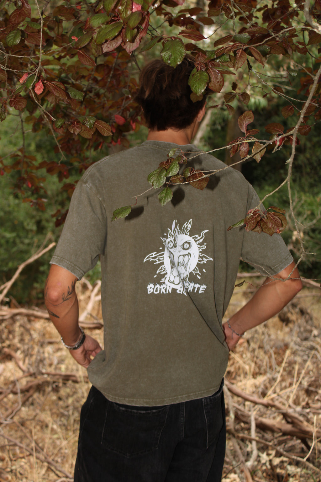 T-shirt "Twin Mouth" Green Washed