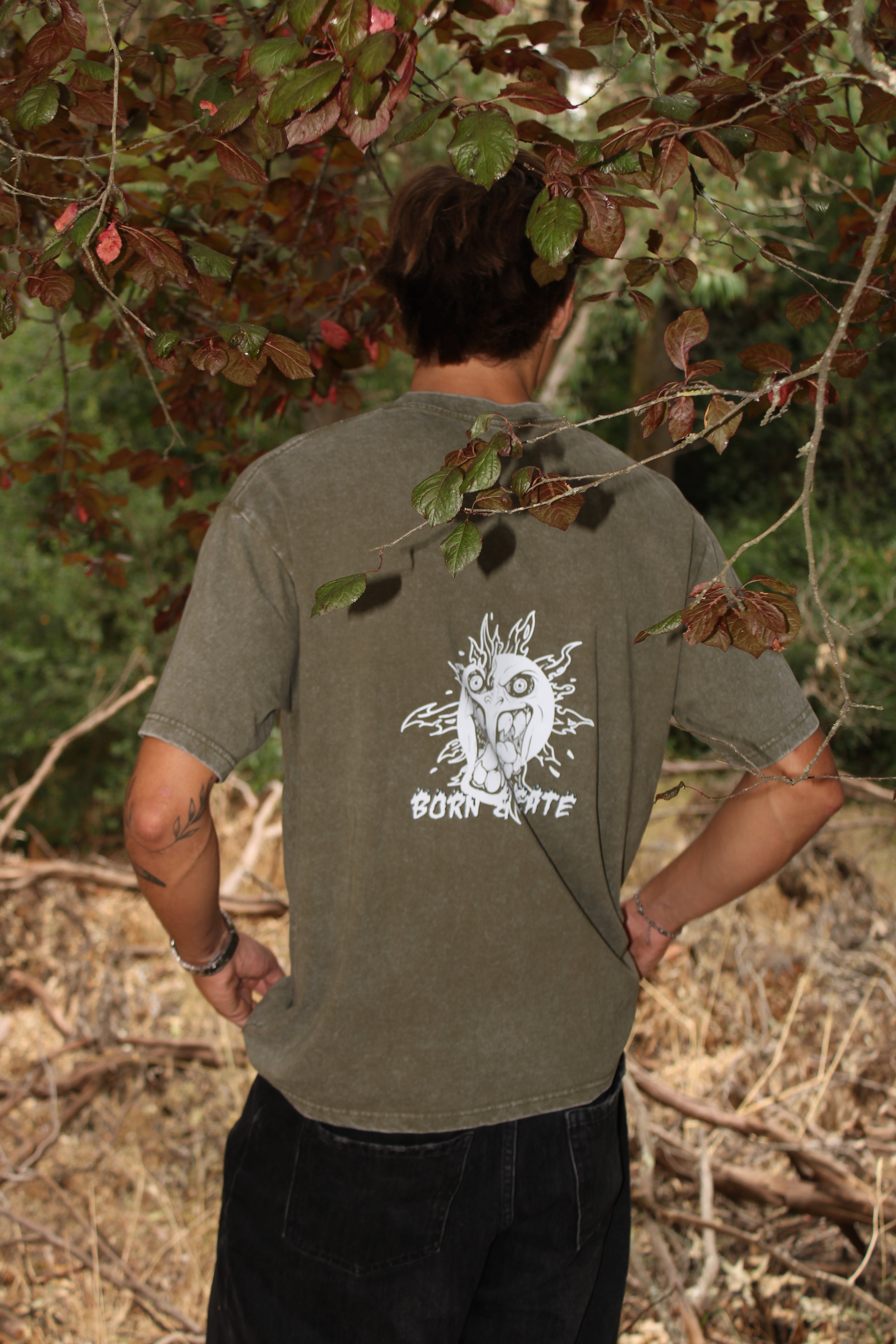 T-shirt "Twin Mouth" Green Washed