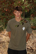 T-shirt "Twin Mouth" Green Washed
