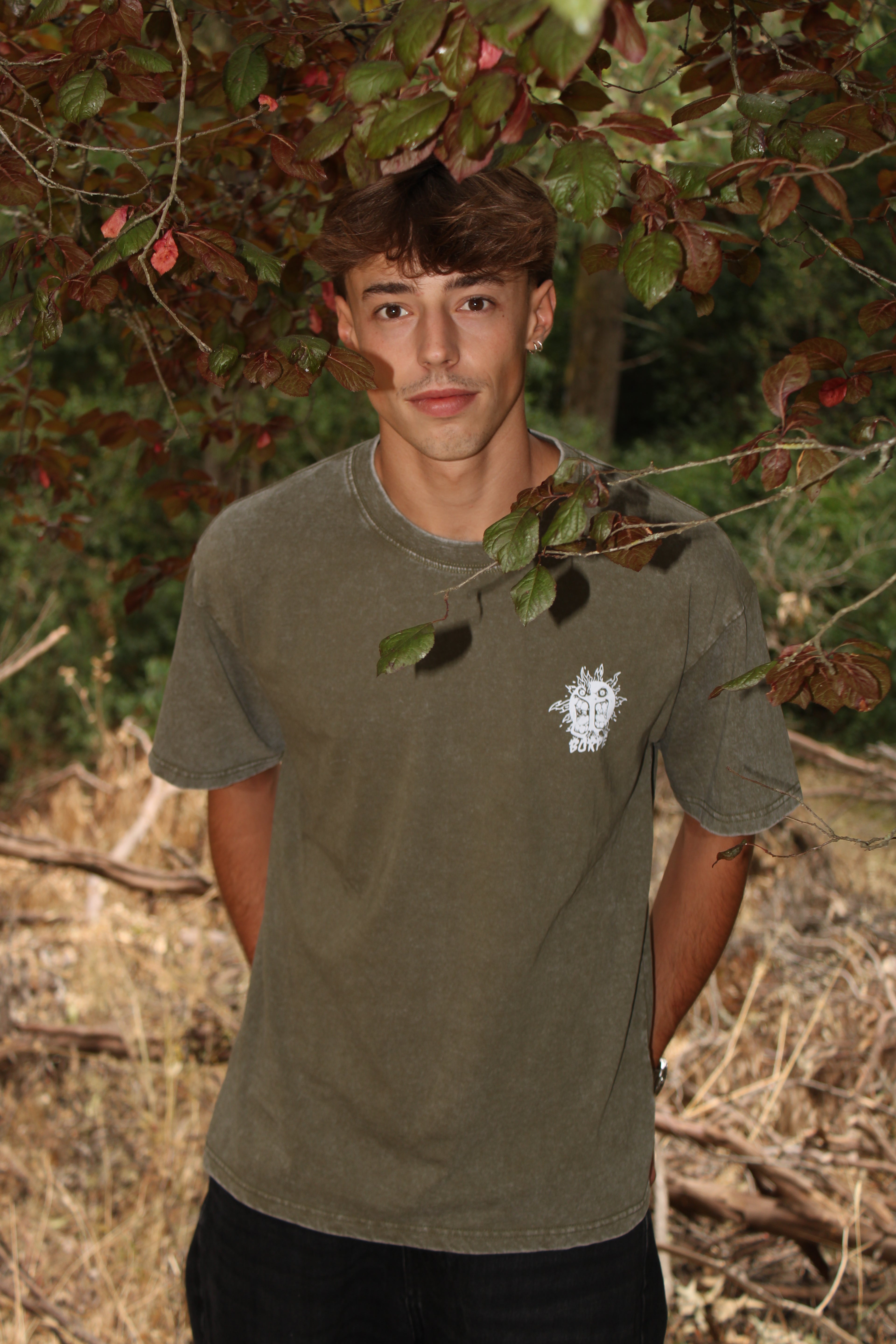 T-shirt "Twin Mouth" Green Washed